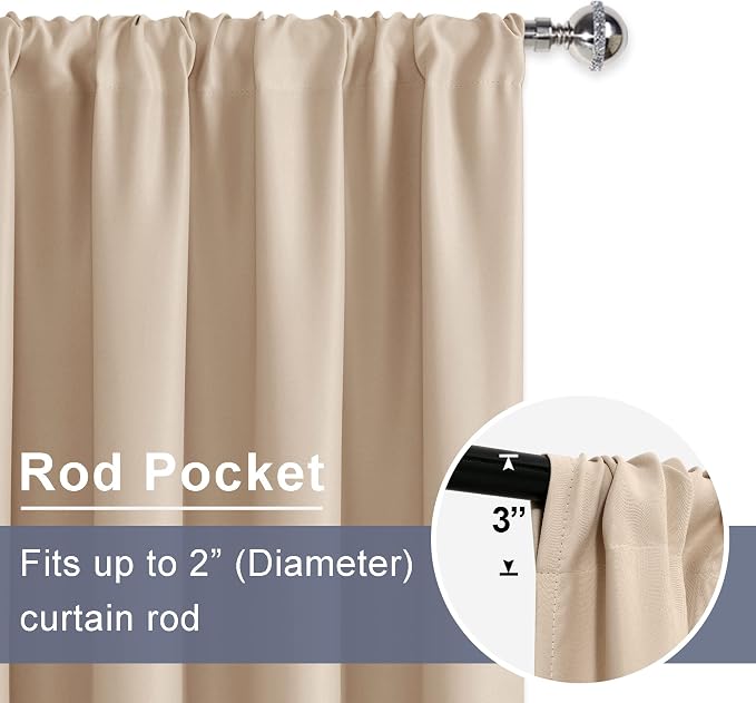 JIUZHEN Short Blackout Curtains - Image 2