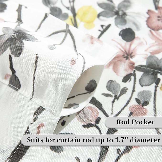 Leeva Yellow Flower Printing Valance Curtains - Image 4