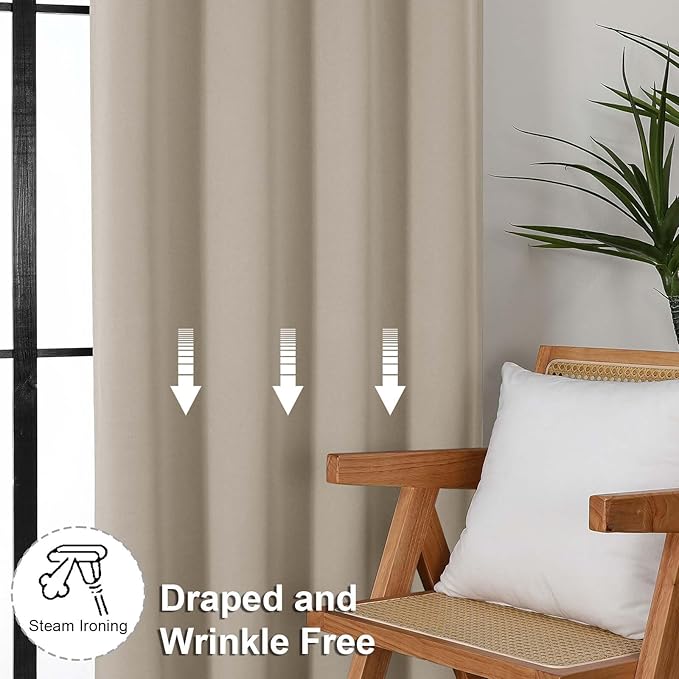 Simplebrand Biscotti Beige Blackout Curtains - Image 7