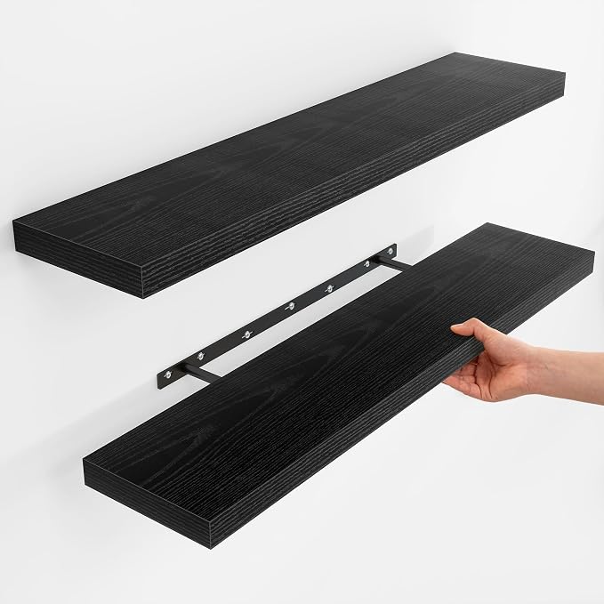Fun Memories Floating Shelves for Wall, Rustic Wood Wall Mounted Shelves for by FunMemories