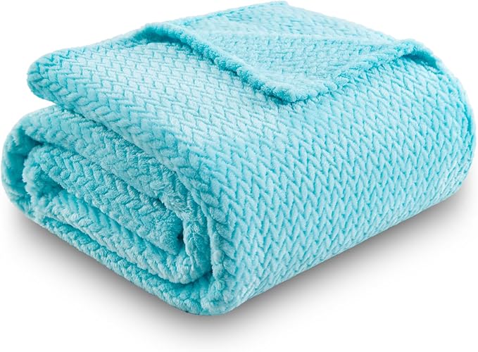 NEWCOSPLAY Super Soft Throw Blanket Turquoise Premium Silky Flannel Fleece - Image 9