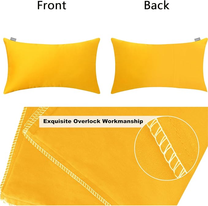 4-Pack 100% Cotton Lumbar Comfortable Solid Decorative Throw Pillow Case - Image 6