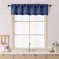 Chyhomenyc Navy Blue Valance for Windows, Light Filtering Faux Linen Slub by Chyhomenyc