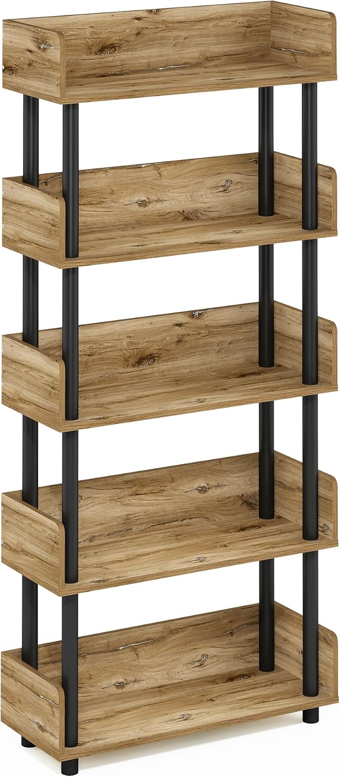 Furinno TURN-N-TUBE 4-Tier Display Shelf, Storage Shelves, Book Shelf, Open - Image 5