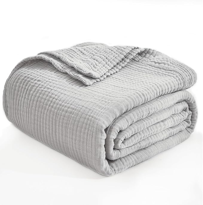 EMME Cotton Muslin Large Throw Blanket Couch Breathable Gauze Soft Lightweight - Image 7
