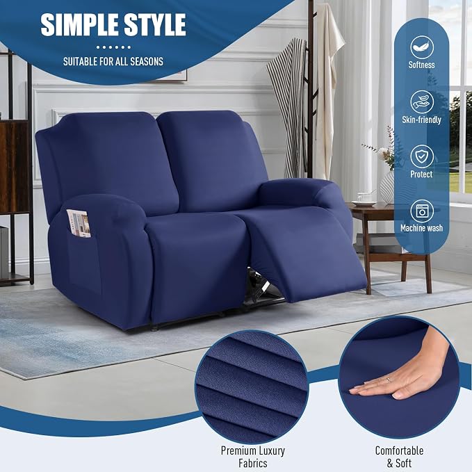 TAOCOCO Stretch Recliner Loveseat Cover 2 Pieces Couch Covers - Image 2