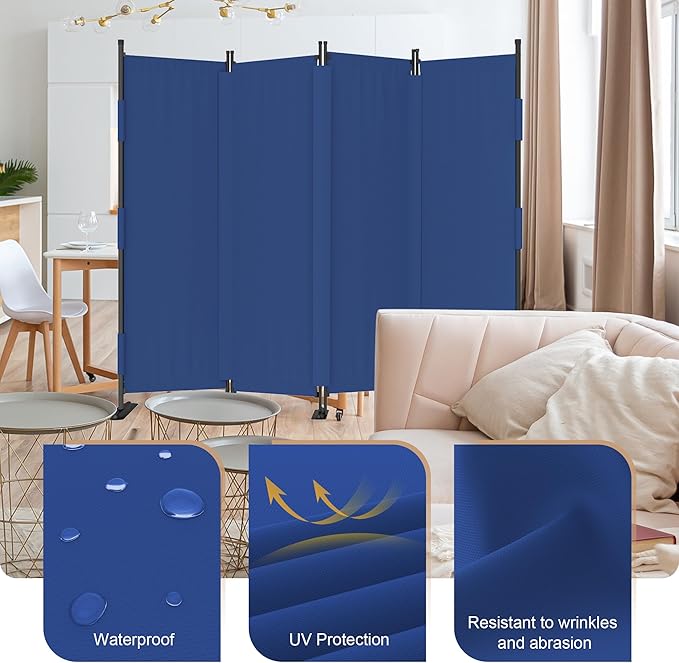 Room Divider, 4 Panel Upgraded Folding Privacy Screen, 88” Highly Secretive - Image 3