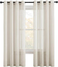 NICETOWN Linen Flax Semi Sheer Curtains 72" Length, Grommet Top Bedroom Window by NICETOWN