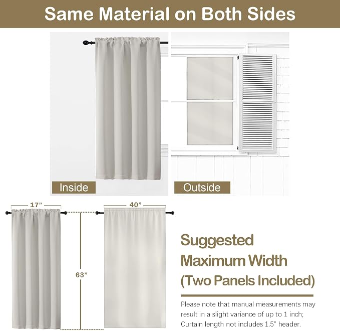 OVZME Natural Room Darkening Curtains - Image 2