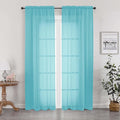 OWENIE Aqua Sheer Curtains 84 Inches Long by OWENIE