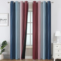 Estelar Textiler Navy Blue and Burgundy Red Ombre Blackout Curtains 96 Inch by ESTELARTEXTILER