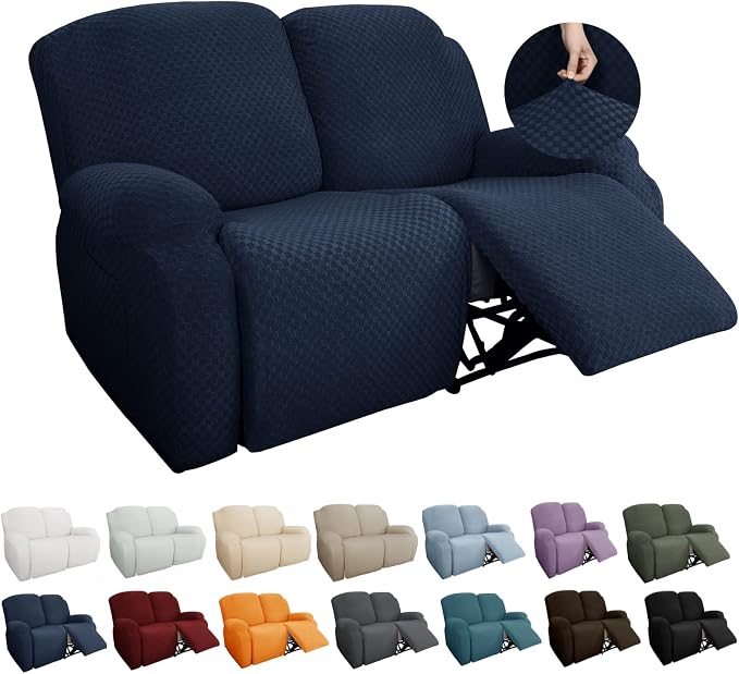 YEMYHOM 6 Pieces Stretch Loveseat Recliner Slipcover Jacquard Recliner Sofa by YEMYHOM