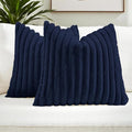 FUTEI Dark Navy Decorative Throw Pillow Covers Set of 2, 20x20 Inch Soft Fluffy by FUTEI