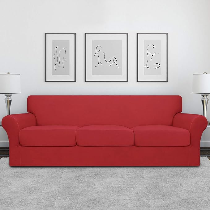Easy-Going 4 Pieces Oversized Stretch Soft Couch Cover - Image 2