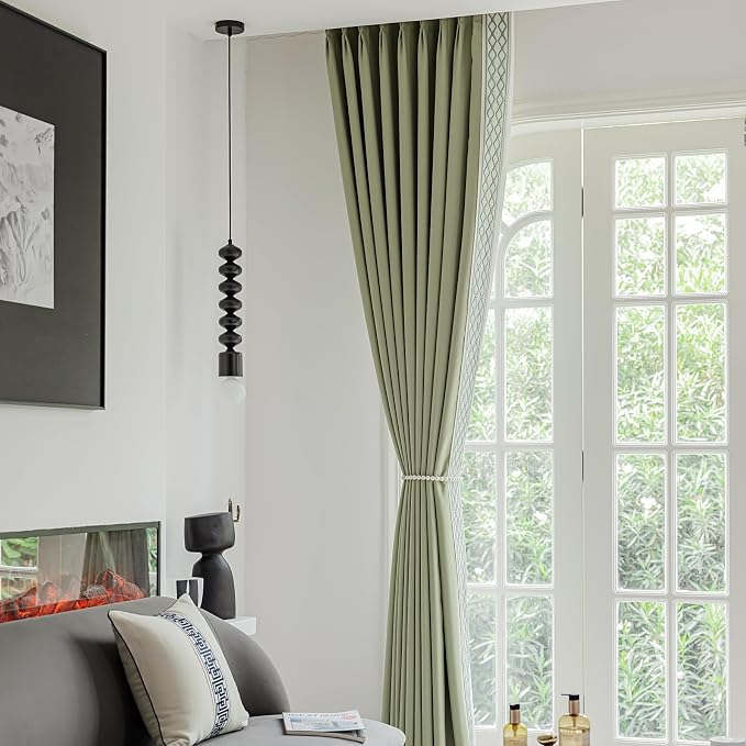 VisionaryHomeDesign Green Pinch Pleat Curtains, High End Curtains - Image 4