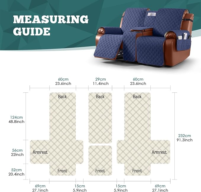 Ruaozz Waterproof Loveseat Recliner Cover - Image 2