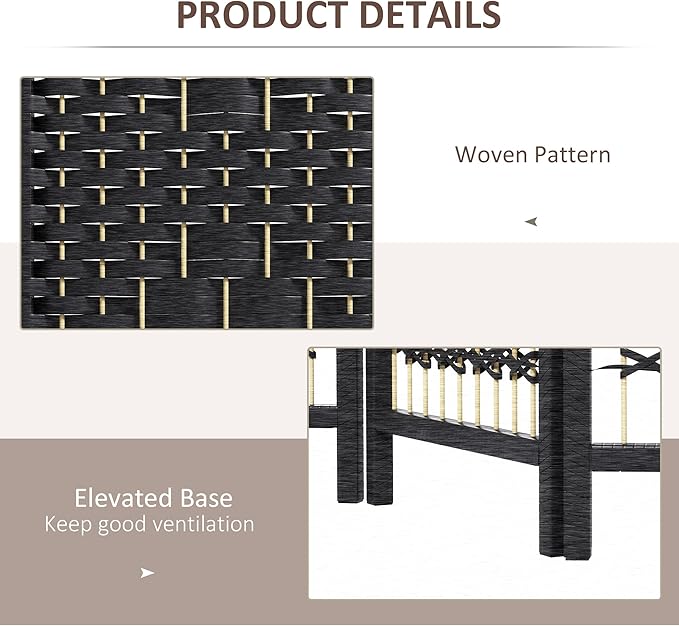 HOMCOM 4 Panel Room Divider, Folding Privacy Screen, 5.6' Room Separator - Image 5