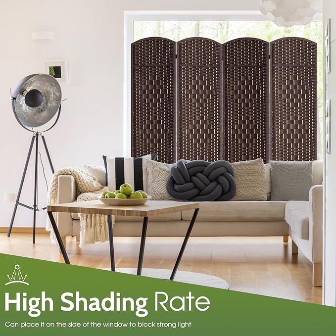 FDW Room Divider Folding Privacy Divider 6 Ft Indoor Wall Divider Portable - Image 6