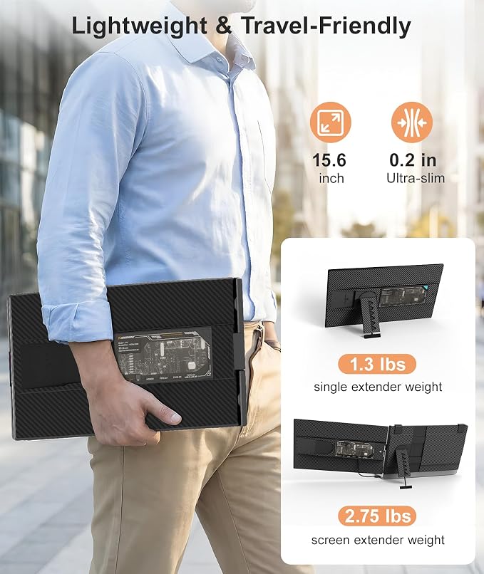 15.6" Laptop Screen Extender, Ultra-Slim FHD 1080P Portable Monitor, Detachable - Image 3