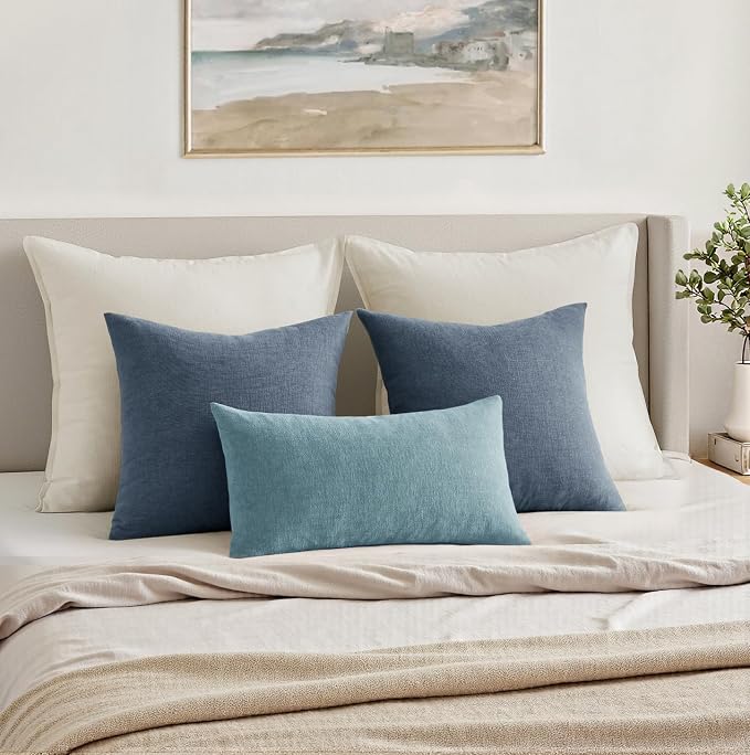 MIULEE Dark Grey Blue Couch Pillow Covers 18x18 Inch - Image 7