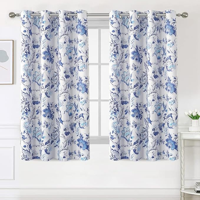 H.VERSAILTEX Blackout Curtains 63 Inch Length 2 Panels Set Floral Print Curtain - Image 2