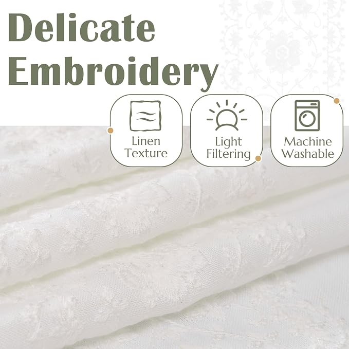jinchan Weslie White Linen Curtains - Image 4