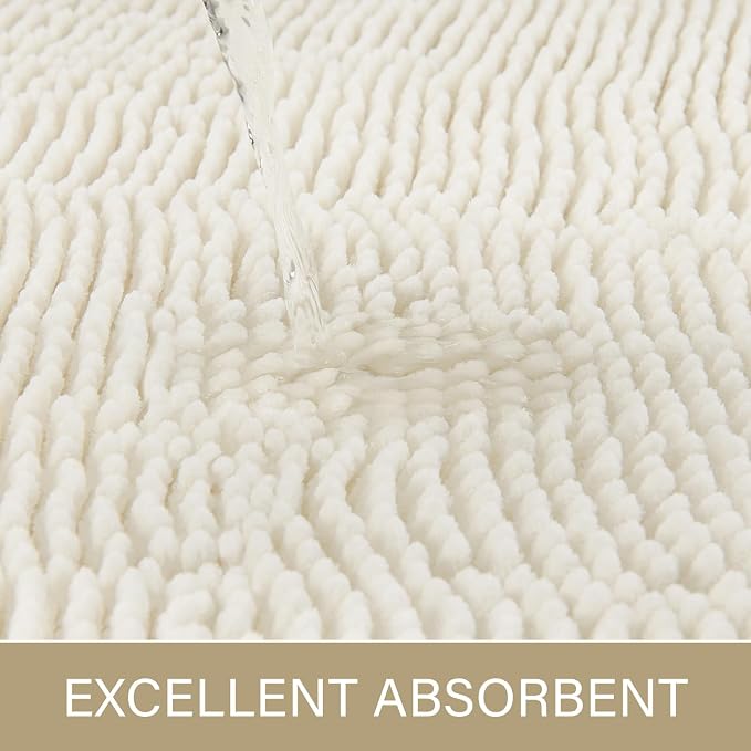 LOCHAS Luxury Bathroom Rug Shaggy Bath Mat 24 x 70 Inch, Washable Non Slip Bath - Image 4