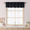 Chyhomenyc Black Valance for Windows, Light Filtering Textured Small Kitchen by Chyhomenyc
