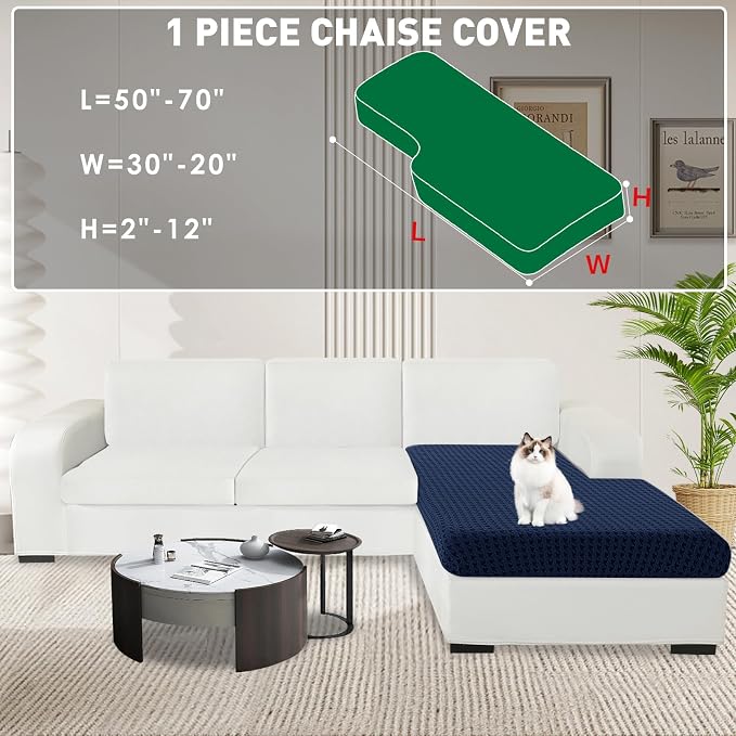 MAXIJIN Couch Cushion Covers for Sectional Sofa, Stretch Sofa Cushion Cover - Image 2