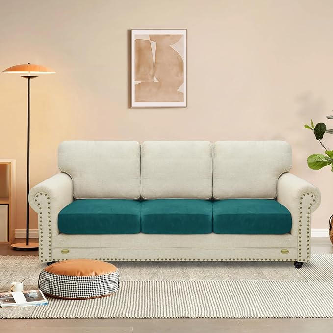 MAXIJIN Velvet Stretch Cushion Covers Fitted Couch Cushion Slipcovers Sofa Seat - Image 7