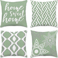 Hexagram Sagegreen Geometric Pillow Covers 18x18 Set of 4, Decorative Outdoor by Hexagram