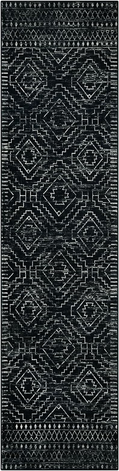Wonnitar Washable Runner Rugs for Hallway 2'6"x10', Moroccan Non-Slip Black - Image 8