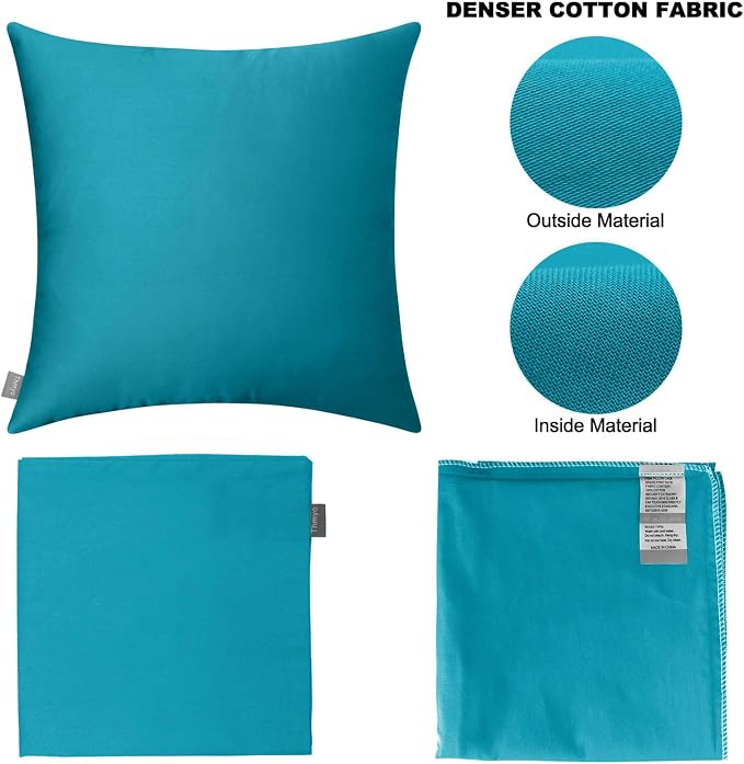 Thmyo 4-Pack 100% Cotton Comfortable Solid Decorative Throw Pillow Case Square - Image 6
