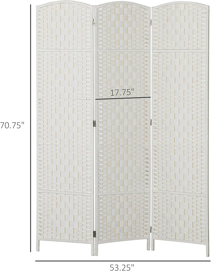 HOMCOM Room Divider 3 Panel, 6FT Tall Folding Privacy Screen, Freestanding - Image 7