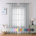 Aiyufeng Light Grey Sheer Window Curtains 84 Inches Long 2 PCS- Rod Pocket by Aiyufeng