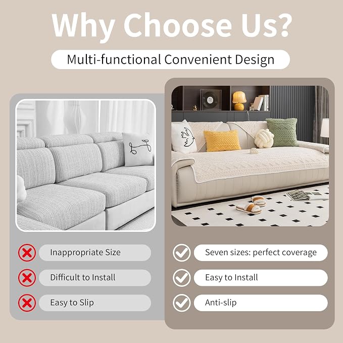 Geometric Jacquard Plush Warm Sofa Couch Cover, Soft Funny Fuzzy Couch Covers - Image 4