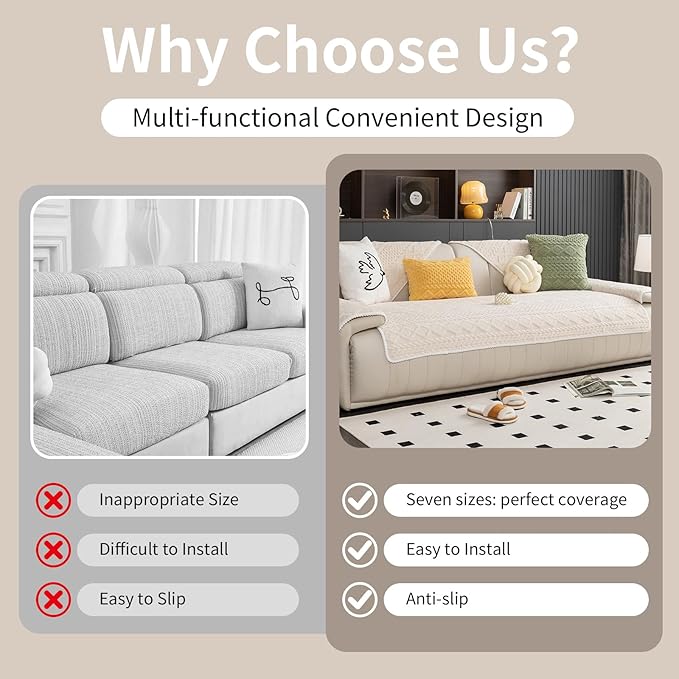 Geometric Jacquard Plush Warm Sofa Couch Cover, Soft Funny Fuzzy Couch Covers - Image 4