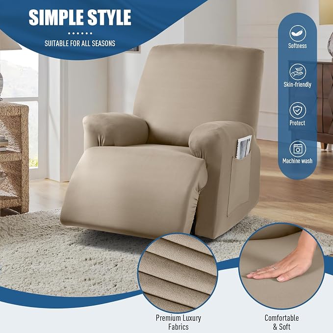 TAOCOCO Stretch Recliner Couch Covers 3-Pieces Style Recliner Chair Covers - Image 4