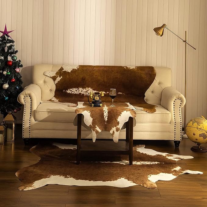 BENRON Small Cowhide Rug, Faux Cow Hide Rugs - Image 7