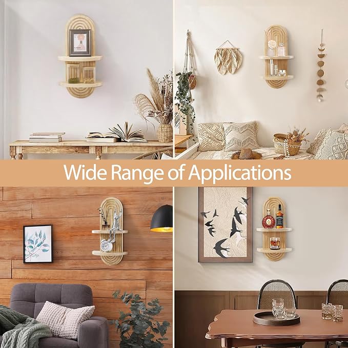 SweetSage Wooden Arched Wall Shelf - Image 7