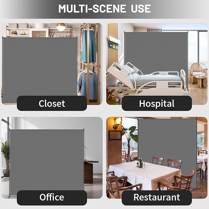 Room Divider, 72x72Inch Large Single Panel Privacy Screen - Image 6