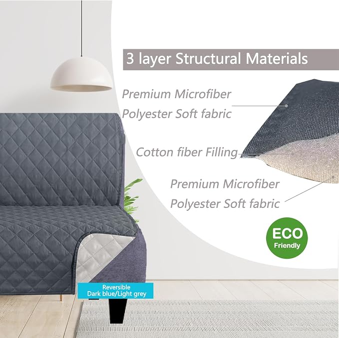 U-NICE HOME Futon Sofa Covers Reversible Sofa Slipcover Armless Cover Furniture - Image 3