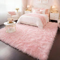 Amdrebio Pink Rugs for Girls Bedroom, 9x12 Large Fluffy Area Rugs for Living by Amdrebio