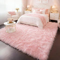 Amdrebio Pink Area Rugs 8x10 for Living Room, Large Fluffy Shag Rug for Bedroom by Amdrebio