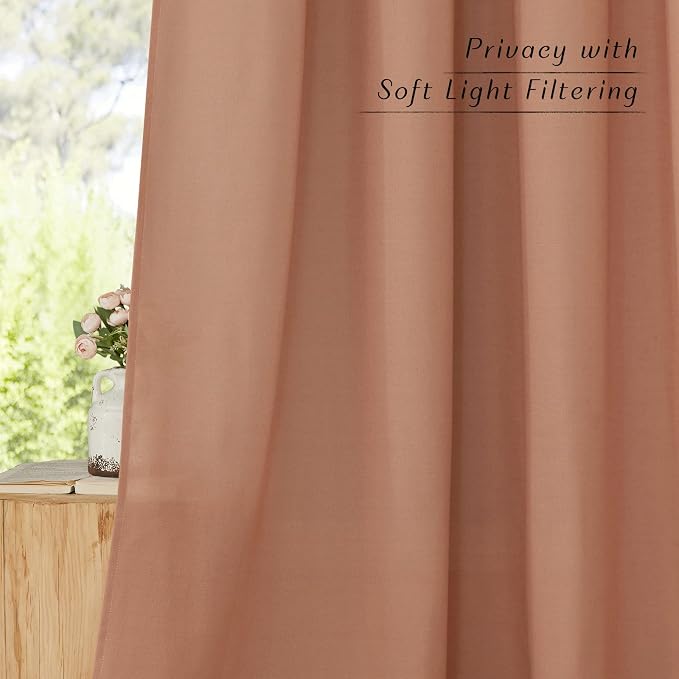 NICETOWN Rustic Linen 132 inch Long Curtains - Image 5