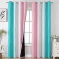 Estelar Textiler Pink and Teal Ombre Blackout Curtains 90 Inches Long 2 Panels by ESTELARTEXTILER