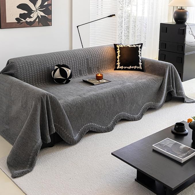 ROOMLIFE Gray Couch Cover Boho Sofa Covers by ROOMLIFE