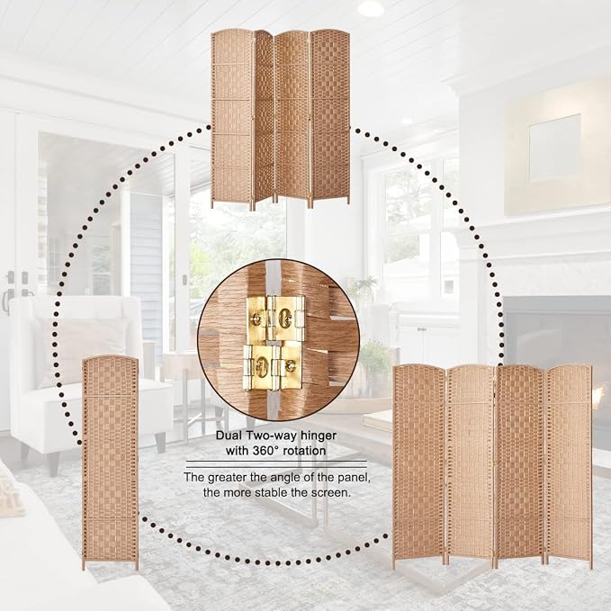 Rose Home Fashion Room Divider, 6 ft Tall Room Dividers and Folding Privacy - Image 4