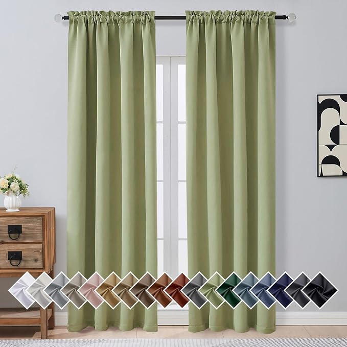 OVZME Sage Green Blackout Curtains by OVZME