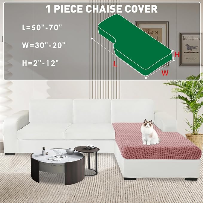 MAXIJIN Couch Cushion Covers for Sectional Sofa, Stretch Sofa Cushion Cover - Image 2